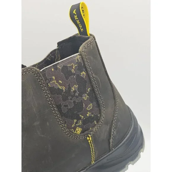 Terra Men's Black Leather Chelsea Soft Toe Pull-On Work Boots Size 10 2844 - Picture 10 of 16